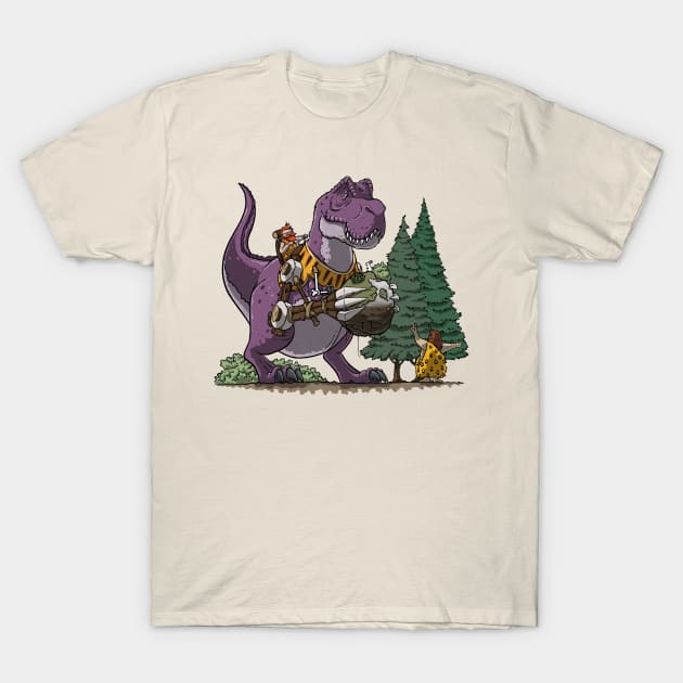 T-Rex Dinosaur Digger T-Shirt by Big Appetite Illustration